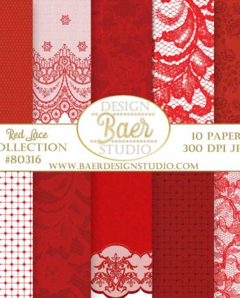 Red Lace Digital Paper