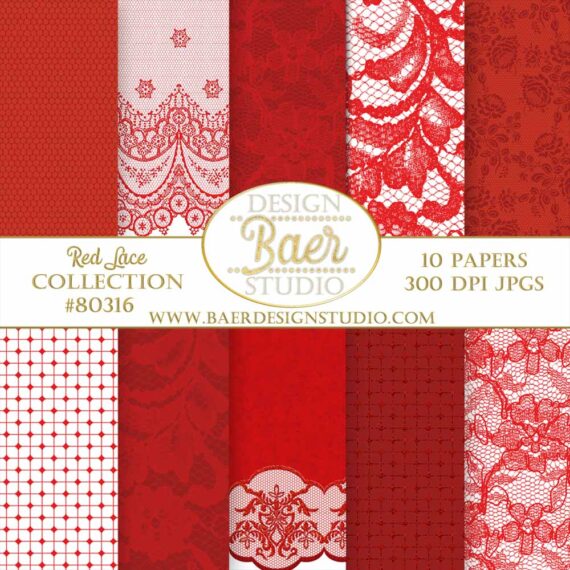 Red Lace Digital Paper