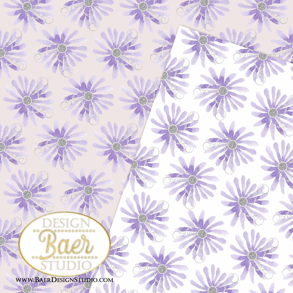 Lavender and Dusty Teal Digital Paper Gráfico por pcudesigns · Creative  Fabrica