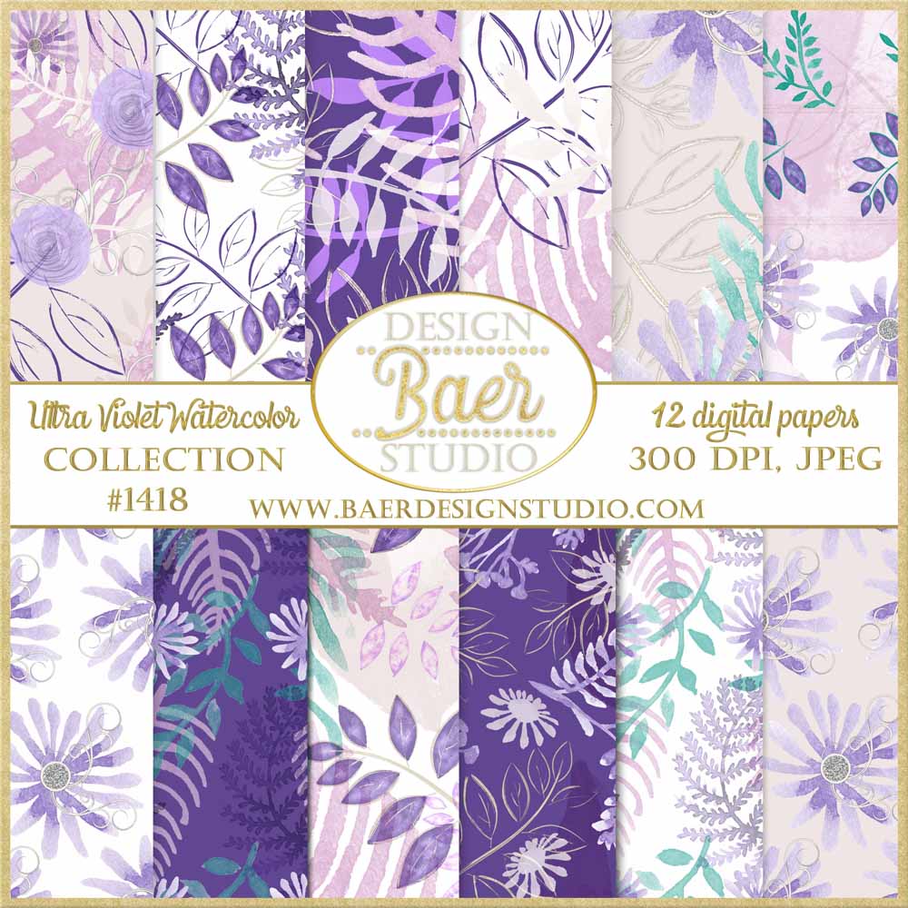 12 Fall Watercolor Florals Digital Papers, JPEG, 12 X 12, Scrapbook Paper,  Junk Journal, Paper Pack, Commercial Use 
