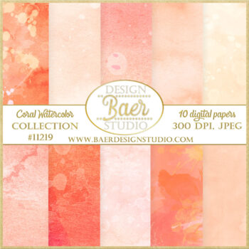 Coral Watercolor Background Paper