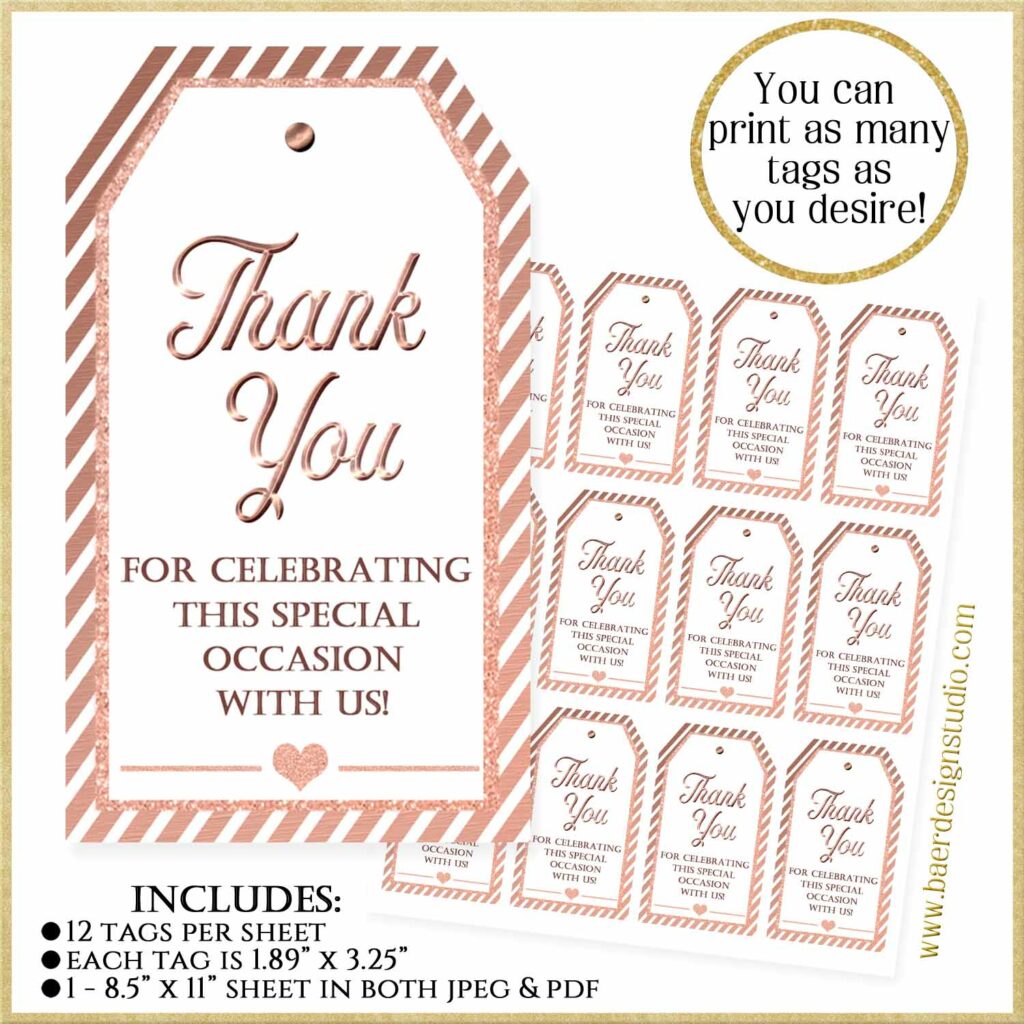 the printable tags for favors: