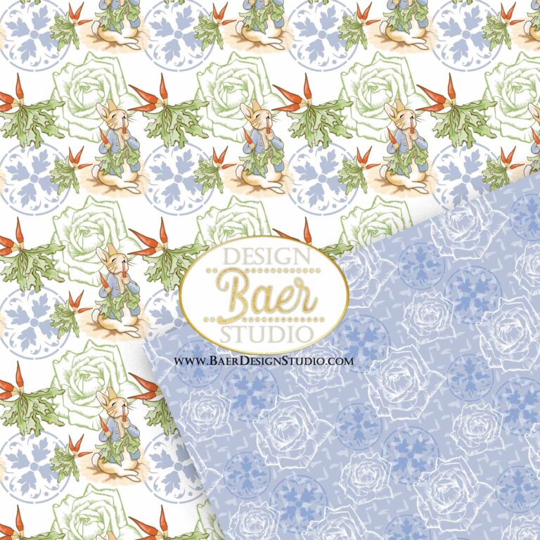 Peter Rabbit Scrapbook Paper, Printable Downloads, Seamless Backgrounds ...