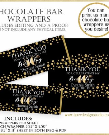 Black and Gold Hershey candy bar wrapper