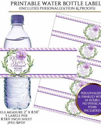 pansy water bottle wrappers