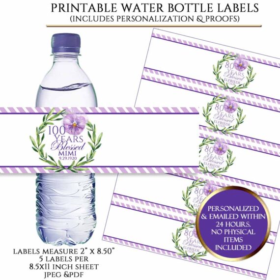 pansy water bottle wrappers