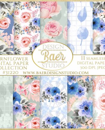 cornflower blue wedding digital paper