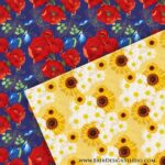 Seamless sunflower digital paper:Poppy Paper Pack, Fall Floral Paper - Baer  Design Studio