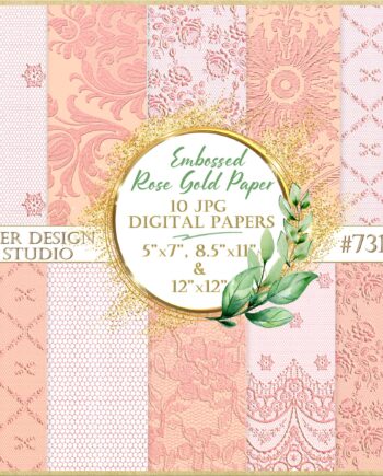 Rose gold Embossed Digital Paper