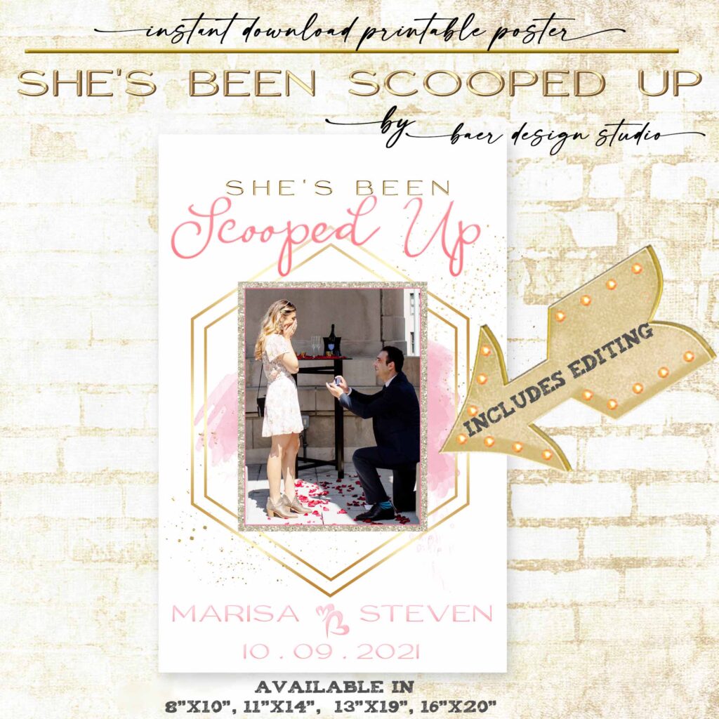 She's Been Scooped Up Bridal Shower Sign