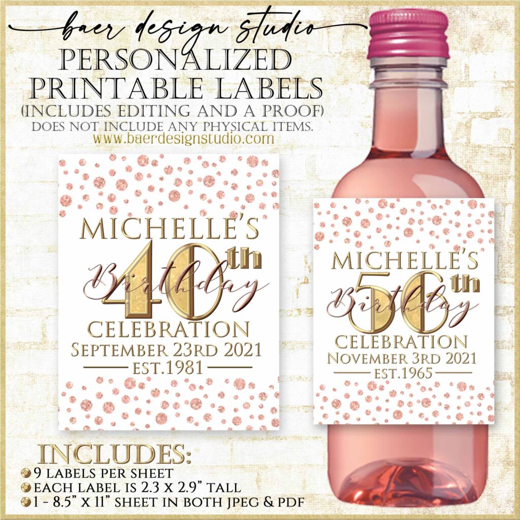 mini wine bottle labels