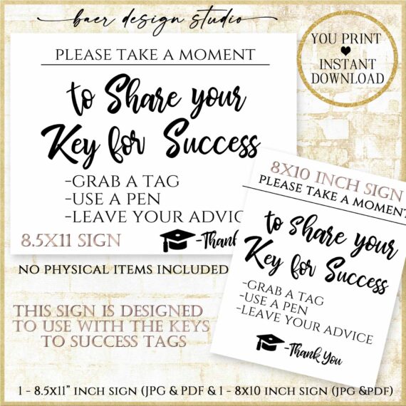 keys to success sign