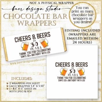 cheers and beers candy bar wrapper