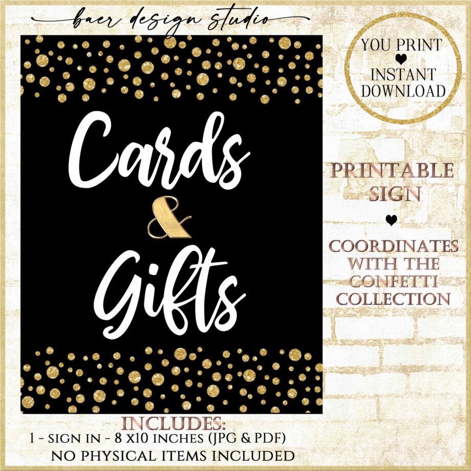 Cards and Gifts Sign Printable