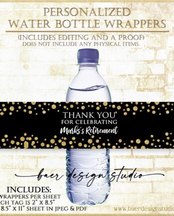 Retirement Water Bottle Label