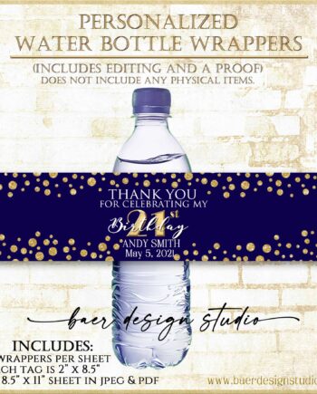 Navy Water Bottle Wrapper