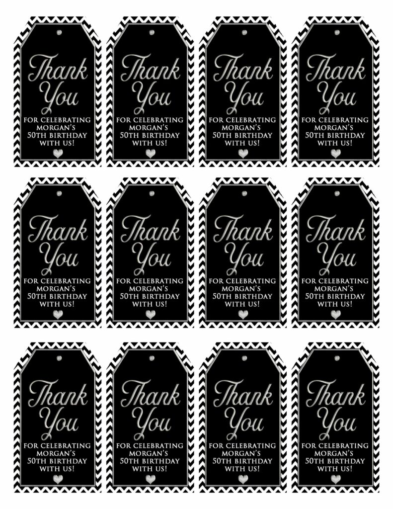 Black and Silver party decorations tags:Printable Thank You Tags ...