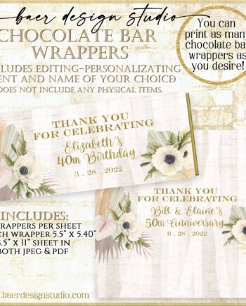 the Floral Candy Bar Wrappers: