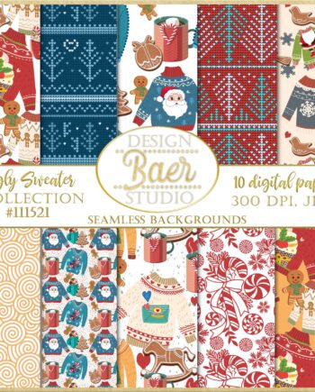 Ugly Christmas Sweater Digital Paper