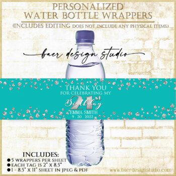 Tiffany Blue Water Bottle Label