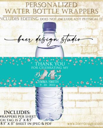 Tiffany Blue Water Bottle Label