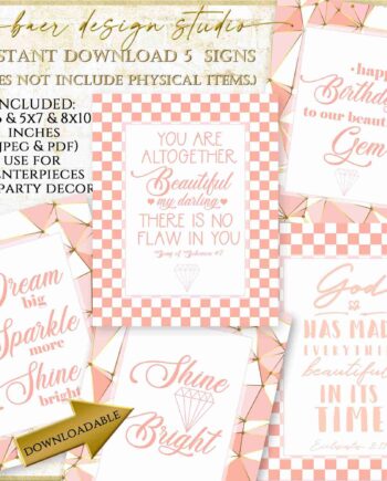 Pink Birthday Quote Printable Signs