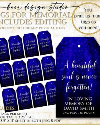 Personalized funeral favor tags