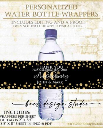 50th anniversary water bottle wrapper,