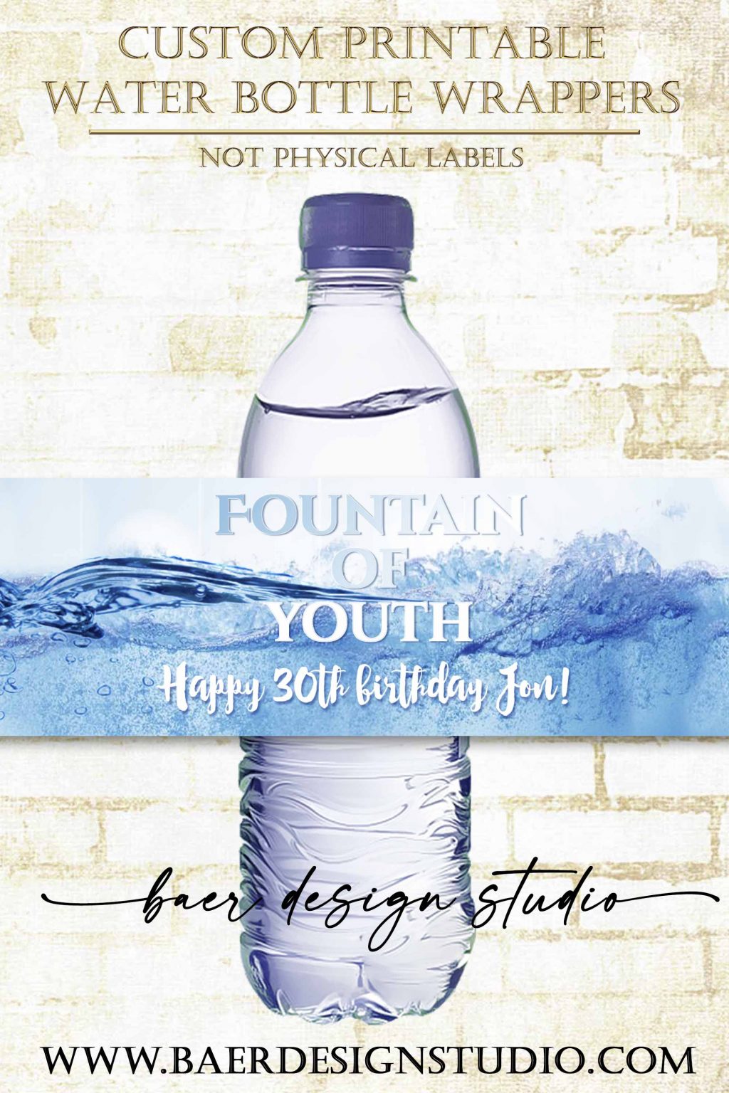 fountain of youth water bottle wrappers