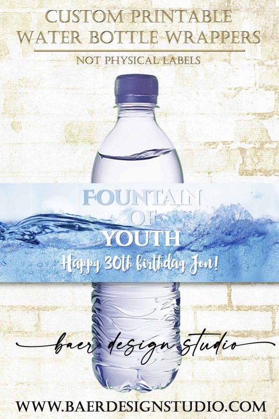 fountain of youth water bottle wrappers