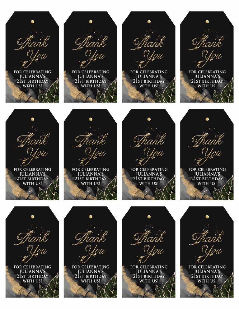 Black And Gold Tags Free Printable
