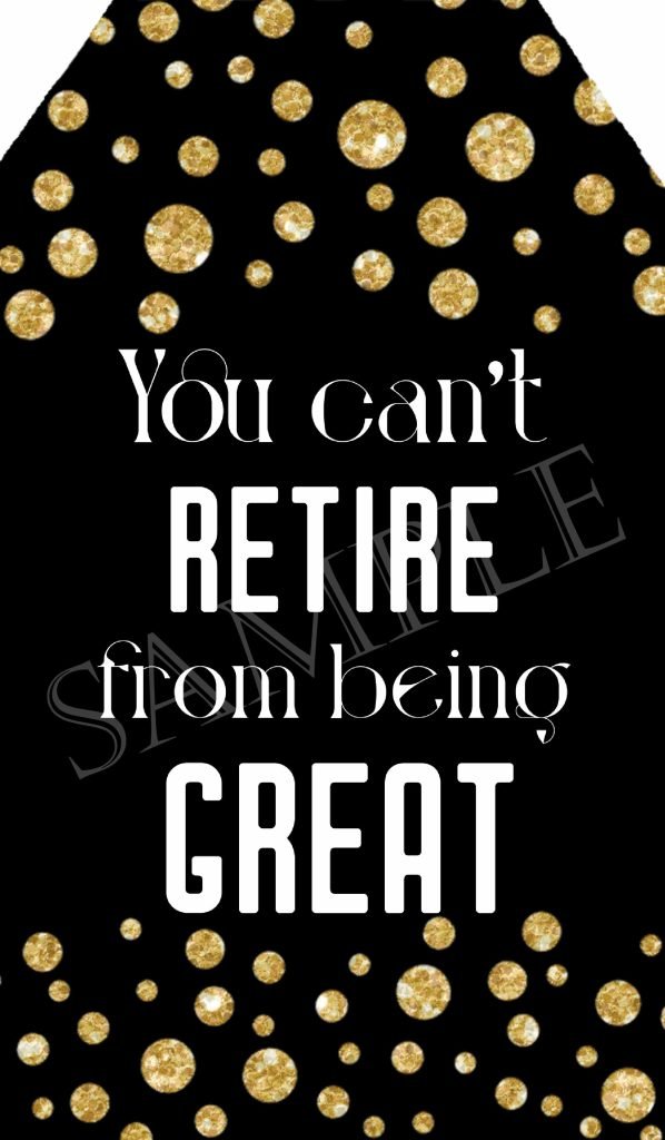 Retirement Party Tag in Black and Gold:Printable tags for Favors, Mini Wine Tag 81722 - Baer ...