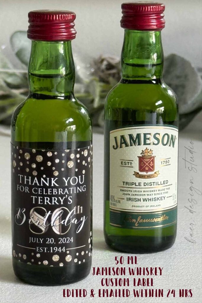 NEW Jameson's Labels, Made-to-Order Exclusive Printable Label for 50ml ...