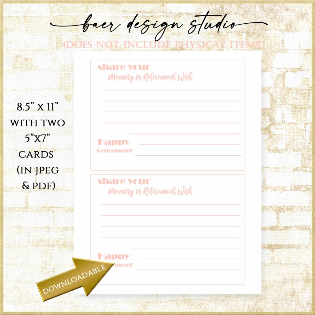 Rose Gold Retirement Party Cards